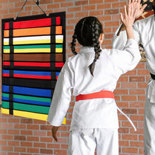 Load image into Gallery viewer, Wall Mounted Taekwondo Belt Display Rack 12 Belts Karate Belt Display Rack Hang Karate Belt Display Martial Arts Belts Organizer