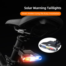 Load image into Gallery viewer, Bicycle Solar Taillight Rear Light Road Safety Light Ultra-bright Bike Taillight Waterproof Rechargeable 7 Modes Easy Install Ideal for Cyclists