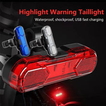 Load image into Gallery viewer, Night Bicycle Tail Light Outdoor Highlight USB Charging Mountain Led Warning Cycling Lights Tail Lamp Bicycle Accessories