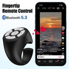 Load image into Gallery viewer, Portable Blutooth Remote Control Scrolling Finger Remote Mobile Phone Video Remote Control Selfie Stick Automatic Page Fingertip Camera Controller
