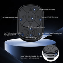 Load image into Gallery viewer, Blutooth 5.3 Remote Control Scrolling Finger Remote Mobile Phone Video Remote Control Selfie Stick Fingertip Camera Controller Automatic Page
