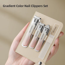 Load image into Gallery viewer, Gradient Color Nail Clippers Set Portable Stainless Steel Nail Clippers Durable Antioxidant Rust Resistant Household Manicure Tools