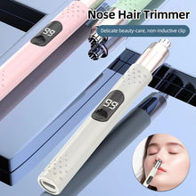 Load image into Gallery viewer, Electric Nose Hair Trimmer Rechargeable Portable Washable Digital Display Nose Hair Clipper Facial Cleaning Tool for Men