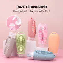 Load image into Gallery viewer, 100ML Shampoo Brush Sub-bottle Two-in-one Portable Washable Reusable Silicone Travel Bottle Shampoo Lotion Leakproof Storage Bottle