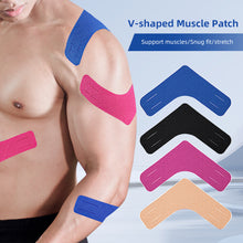 Load image into Gallery viewer, 5pcs Pre-cut V-shaped Muscle Patches Multipurpose Basketball Fitness Muscle Protector Patches Elastic Breathable Sports Support Patches
