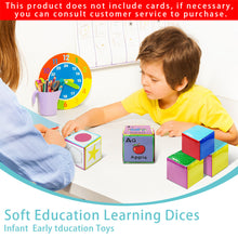Load image into Gallery viewer, Learning Cubes Pocket Classroom Dices DIY Education Playing Game Dices Teaching Stacking Blocks with 6Pcs Clear Pocket