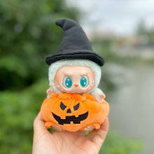 Load image into Gallery viewer, Halloween Pumpkin Clothes For 17cm Labubu Doll Clothes Fashion Doll Bat Wing Pumpkin Clothes with Hat Dolls Accessories