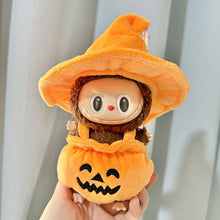 Load image into Gallery viewer, Halloween Pumpkin Clothes For 17cm Labubu Doll Clothes Fashion Doll Bat Wing Pumpkin Clothes with Hat Dolls Accessories