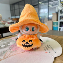 Load image into Gallery viewer, Halloween Pumpkin Clothes For 17cm Labubu Doll Clothes Fashion Doll Bat Wing Pumpkin Clothes with Hat Dolls Accessories