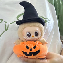 Load image into Gallery viewer, Halloween Pumpkin Clothes For 17cm Labubu Doll Clothes Fashion Doll Bat Wing Pumpkin Clothes with Hat Dolls Accessories