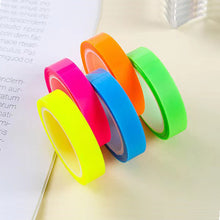 Load image into Gallery viewer, 5 Rolls 5 Colors Transparent Fluorescent Index Tabs Flags 5m Sticky Notes Paper Stickers Notepad Bookmark Stationery School Office Supplies