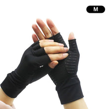 Load image into Gallery viewer, Copper Fiber Half-finger Pressure Gloves Copper Ammonia Knitted Gloves Anti-slip Outdoor Rehabilitation Training Copper Ion Gloves