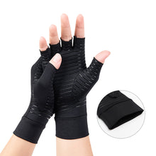 Load image into Gallery viewer, Copper Fiber Half-finger Pressure Gloves Copper Ammonia Knitted Gloves Anti-slip Outdoor Rehabilitation Training Copper Ion Gloves
