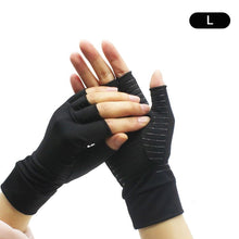 Load image into Gallery viewer, Copper Fiber Half-finger Pressure Gloves Copper Ammonia Knitted Gloves Anti-slip Outdoor Rehabilitation Training Copper Ion Gloves