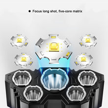 Load image into Gallery viewer, 5LED Strong Long-range Headlight USB Charging Outdoor Night Fishing Waterproof Camping Work Headlight
