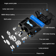 Load image into Gallery viewer, 5LED Strong Long-range Headlight USB Charging Outdoor Night Fishing Waterproof Camping Work Headlight
