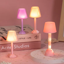 Load image into Gallery viewer, Dollhouse Miniature LED Night Light Cute Floor Lamp Mini Desk Lamp For Bedroom Dining Bedside Night Lamp Doll House Accessories Decor