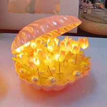 Load image into Gallery viewer, Shell Tulip Night Light DIY Home Decor LED Night Lamp Bedroom Atmosphere Light Decoration Bedside Lamps Creative Valentine Christmas Birthday Kids Gift