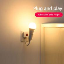 Load image into Gallery viewer, EU US Direct Plug-in Lamp Base E27 Rotary Lamp Socket Bulb Holder Flexible Lamp Holder Converter With Switch LED Table Lamp Adapter Light Base With On/Off