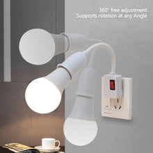 Load image into Gallery viewer, EU US Direct Plug-in Lamp Base E27 Rotary Lamp Socket Bulb Holder Flexible Lamp Holder Converter With Switch LED Table Lamp Adapter Light Base With On/Off