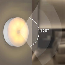 Load image into Gallery viewer, PIR Motion Sensor Light LED Night Light USB Rechargeable Night Lamp Wireless Closet Lights Dormitory Wardrobe Bedroom Bedside Nightlights