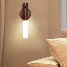 Load image into Gallery viewer, Intelligent Wooden LED Night Light Magnetic Portable Lamp USB Charging Night Lamp Staircase Corridor Bedroom Closet light Bedside Atmosphere Light