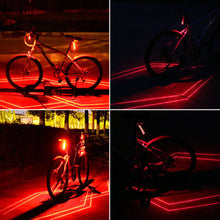 Load image into Gallery viewer, USB Rechargeable Bike Rear Light Laser Line Warning Lamp Waterproof Seatpost LED Light MTB Road Bicycle Taillight