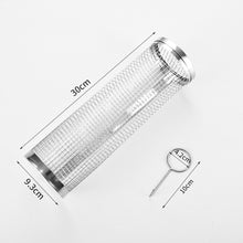 Load image into Gallery viewer, BBQ Grill Basket Wire Mesh Cylinder Portable Round 304 Stainless Steel Grill Basket Barbecue Rack Outdoor Camping Fumigator Tasty