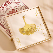 Load image into Gallery viewer, 1pcs Student Chinese Style Stationery Retro Metal Bookmarks Hollow Ginkgo Biloba Maple Leaf Lotus Vein Book Marks Gifts