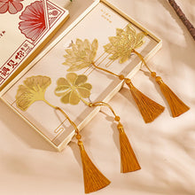 Load image into Gallery viewer, 1pcs Student Chinese Style Stationery Retro Metal Bookmarks Hollow Ginkgo Biloba Maple Leaf Lotus Vein Book Marks Gifts