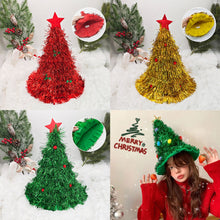 Load image into Gallery viewer, 2025 Ins Christmas Tree Hat Creative Xmas Headwear for Girls Tinsel Christmas Headband Party Costume New Year Decor Supplies