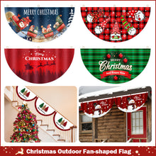 Load image into Gallery viewer, Christmas Fan-Shaped Flag Banner Christmas Door Windows Garden Railing Hanging Ornaments New Year 2025 Xmas Home Decoration Navidad Gift
