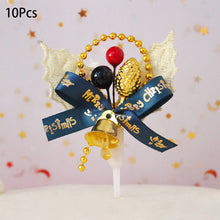 Load image into Gallery viewer, 10Pcs Cake Topper Christmas Theme Plastic Fruit Picks Cupcake Topper Cake Insert Cards For Party Decoration Supplies Cake Decoration
