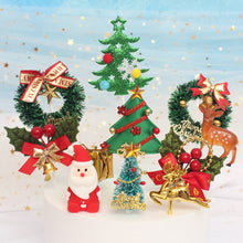 Load image into Gallery viewer, 10Pcs Cake Topper Christmas Theme Plastic Fruit Picks Cupcake Topper Cake Insert Cards For Party Decoration Supplies Cake Decoration