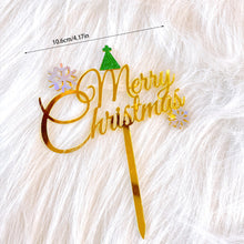 Load image into Gallery viewer, Cake Topper Christmas Theme Acrylic Fruit Picks Cupcake Topper Cake Insert Cards For Party Decoration Supplies Cake Decoration