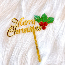Load image into Gallery viewer, Cake Topper Christmas Theme Acrylic Fruit Picks Cupcake Topper Cake Insert Cards For Party Decoration Supplies Cake Decoration