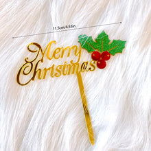 Load image into Gallery viewer, Cake Topper Christmas Theme Acrylic Fruit Picks Cupcake Topper Cake Insert Cards For Party Decoration Supplies Cake Decoration