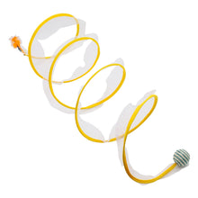 Load image into Gallery viewer, Folded Cat Spiral Tunnel Mouse Pendant Spring Toy S Type Cat Tunnel Tube Pet Collapsible Interactive Toy with Feather for Rabbit Kitten