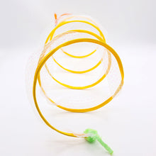Load image into Gallery viewer, Folded Cat Spiral Tunnel Mouse Pendant Spring Toy S Type Cat Tunnel Tube Pet Collapsible Interactive Toy with Feather for Rabbit Kitten