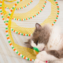 Load image into Gallery viewer, Folded Cat Spiral Tunnel Mouse Pendant Spring Toy S Type Cat Tunnel Tube Pet Collapsible Interactive Toy with Feather for Rabbit Kitten