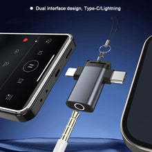 Load image into Gallery viewer, 1PC 3.5MM 2-IN-1 T-Type Digital Audio Converter Type-C/Lightning Dual Interface Design For Apple Samsung Huawei