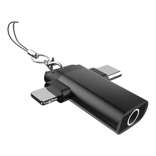 Load image into Gallery viewer, 1PC 3.5MM 2-IN-1 T-Type Digital Audio Converter Type-C/Lightning Dual Interface Design For Apple Samsung Huawei