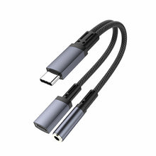 Load image into Gallery viewer, 1PC 10W 2-IN-1 Fast Charge Adapter Type-C To 3.5MM Earphone Audio Adapter For Apple 15 Samsung Huawei