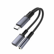 Load image into Gallery viewer, 1PC 10W 2-IN-1 Fast Charge Adapter Type-C To 3.5MM Earphone Audio Adapter For Apple 15 Samsung Huawei
