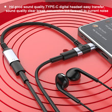 Load image into Gallery viewer, 1PC 2-IN-1 10W Fast Charge Adapter Cable Type-C To 3.5MM Earphone For Apple 15 Samsung Huawei Xiaomi