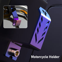 Load image into Gallery viewer, Universal Motorcycle Rearview Mirror Headlight Mounting Spotlight Signal Lamp Bracket Hook Oil Pot Lid Burning Titanium Process Fixed Bracket Mount