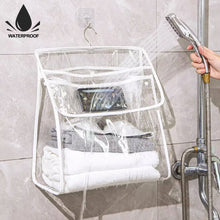 Load image into Gallery viewer, Waterproof Hanging Bathroom Bag Mobile Phone Clothing Storage Bag Cosmetic Storage Bag Transparent Wash Bag