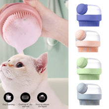 Load image into Gallery viewer, 1Pc Pet Bath Brush Soft Silicone With Shampoo Dispenser Gentle Massage For Grooming And Cleaning Fur And Hair