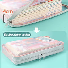 Load image into Gallery viewer, A4 Stationery Storage Bag Double-layer Mesh Zipper Bag Large Capacity Organizer Folders School Office Supplies Stationary Bags
