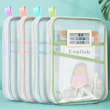 Load image into Gallery viewer, A4 Stationery Storage Bag Double-layer Mesh Zipper Bag Large Capacity Organizer Folders School Office Supplies Stationary Bags
